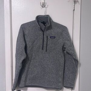 Patagonia Better Sweater Gray 1/4 Zip Fleece Pullover Chest Pocket Mock Neck